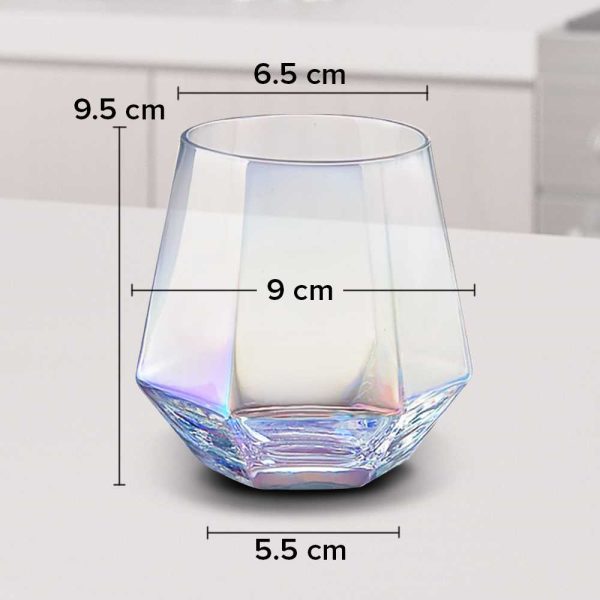 One Two Cups Gelas Minuman Diamond Crystal Borosilicate Glass 310 ml - GW107