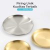 One Two Cups Piring Makan Stainless Steel Sultan Plate European Style - ST201