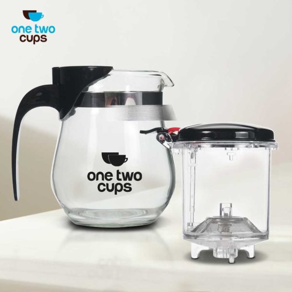 One Two Cups Teko Teh Kopi Kaca Tahan Panas dengan Saringan Pitcher - K1