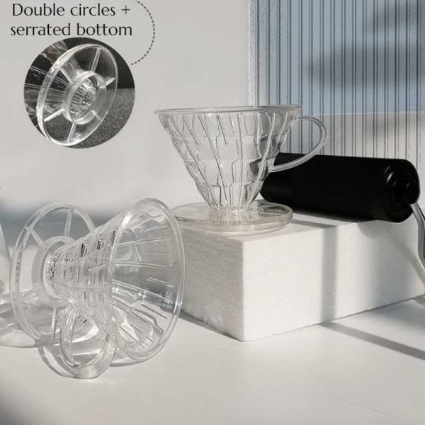 One Two Cups Filter Penyaring Kopi V60 Cone Coffee Dripper Plastik - SE105 - Grey