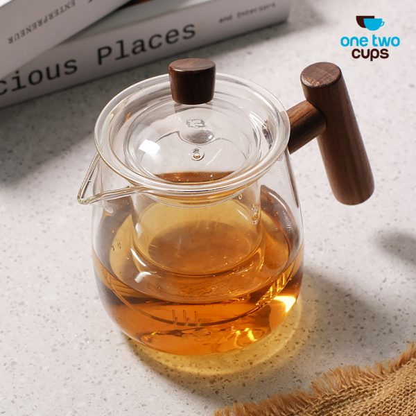 One Two Cups HMLOVE Teko Teh Kaca dengan Saringan Glass Teapot 480ml - HM4