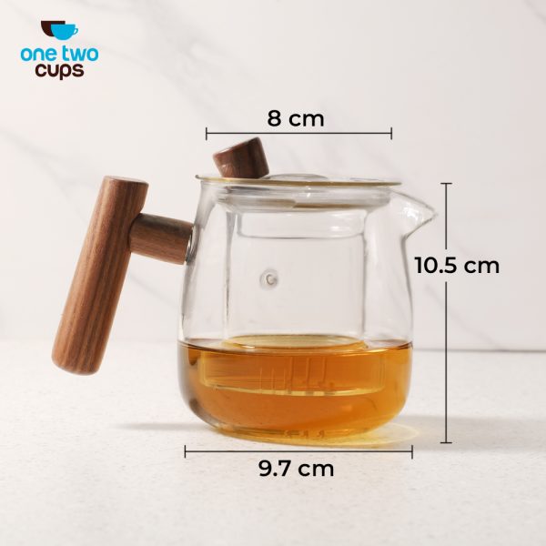 One Two Cups HMLOVE Teko Teh Kaca dengan Saringan Glass Teapot 480ml - HM4