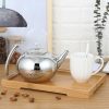 One Two Cups Teko Teh Kettle Pot 1 Liter with Filter - A2- silver