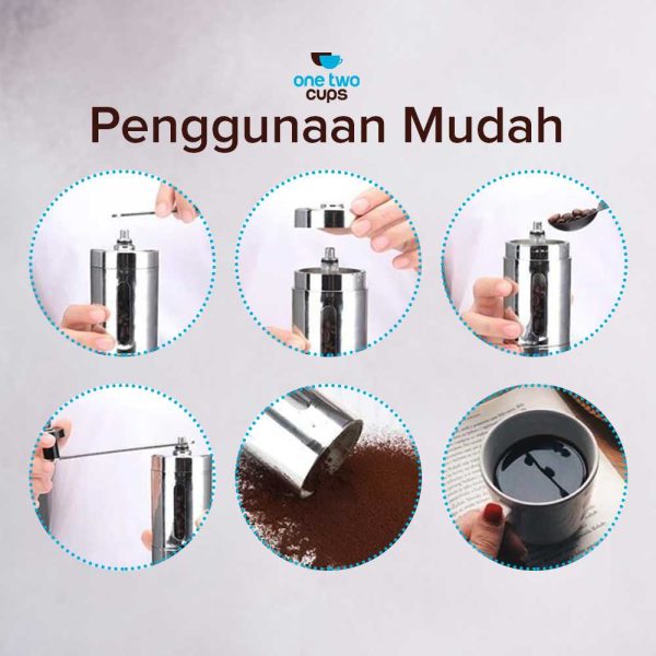 One Two Cups Alat Penggiling Kopi Manual Coffee Grinder Adjustable - RH200