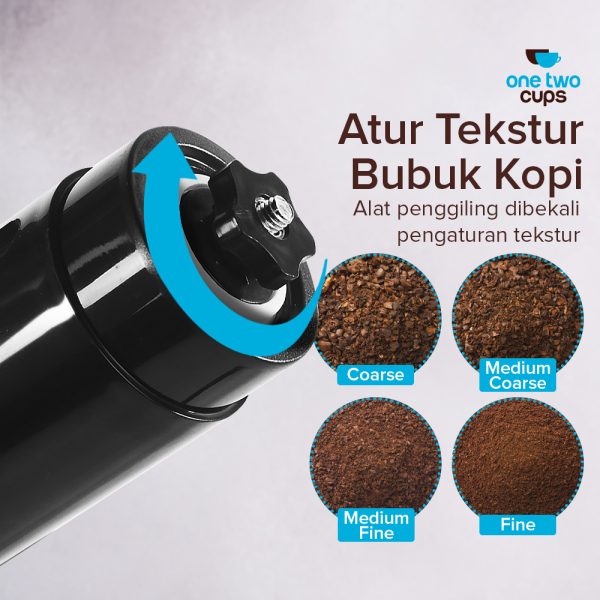 One Two Cups Alat Penggiling Kopi Manual Coffee Grinder Adjustable - RH200