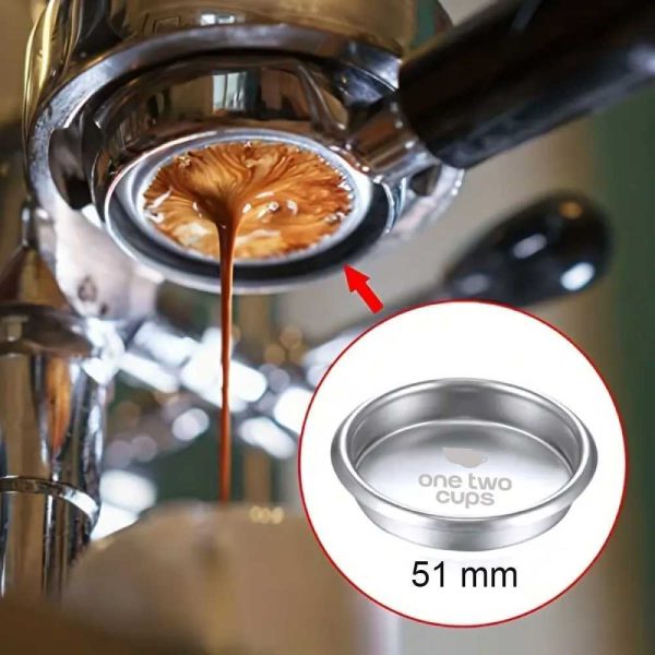 One Two Cups Basket Blind Filter Portafilter Backflush Stainless Steel - Y582