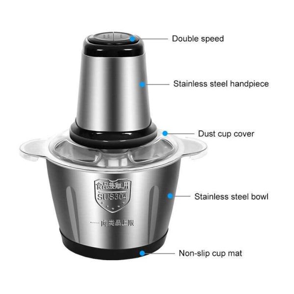 One Two Cups Food Processor Penggiling Daging Meat Chopper 2L 250W - JJ-1966