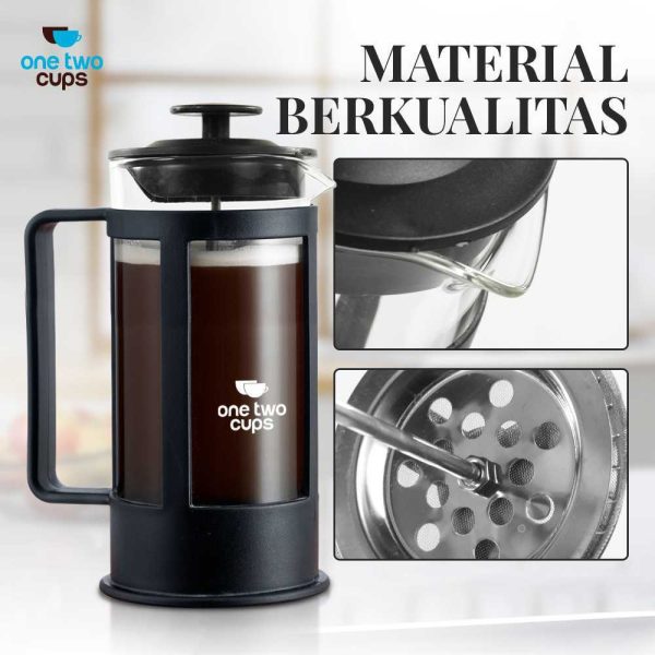 One Two Cups French Press Plunger Coffee Maker Pot - FN35-600ML