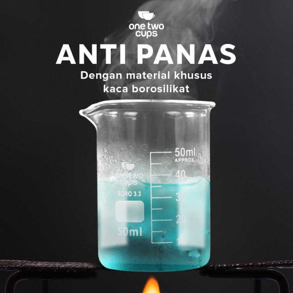 One Two Cups Cangkir Gelas Ukur Takaran Borosilicate Glass 50ml - GG-17