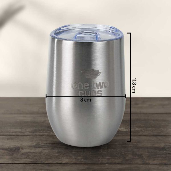 One Two Cups Gelas Tumbler Kopi Mug Egg Shaped Stainless Steel 350ml - TR-321