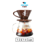 One Two Cups Filter Penyaring Kopi V60 Glass Coffee Filter Dripper - ZM00639 - Coklat
