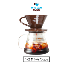 One Two Cups Filter Penyaring Kopi V60 Glass Coffee Filter Dripper - ZM00639 - Coklat
