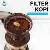 One Two Cups Filter Penyaring Kopi V60 Glass Coffee Filter Dripper - ZM00639 - Coklat