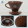 One Two Cups Filter Penyaring Kopi V60 Glass Coffee Filter Dripper - ZM00639 - Coklat