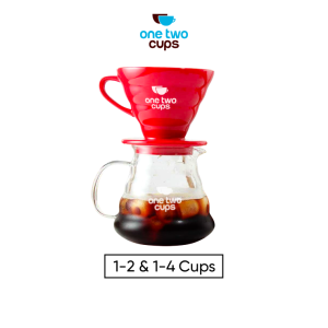 One Two Cups Filter Penyaring Kopi V60 Glass Coffee Filter Dripper - ZM00639 - Merah