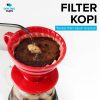 One Two Cups Filter Penyaring Kopi V60 Glass Coffee Filter Dripper - ZM00639 - Merah