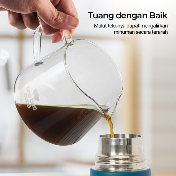 One Two Cups Coffee Maker Pot Kettle Teko Kopi Barista 600ml