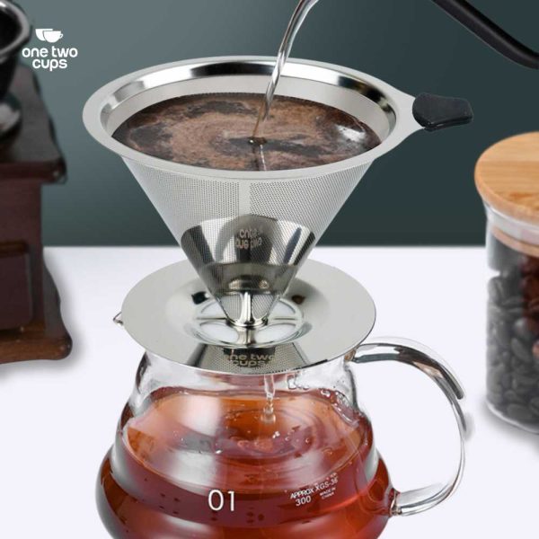 One Two Cups Filter Penyaring Kopi Double Layer Cone Coffee Filter
