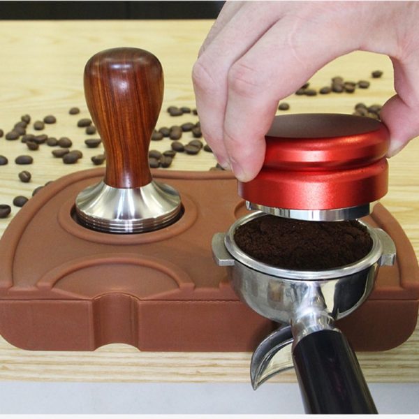 One Two Cups Silicone Holder Mat Tamper Kopi Espresso Barista