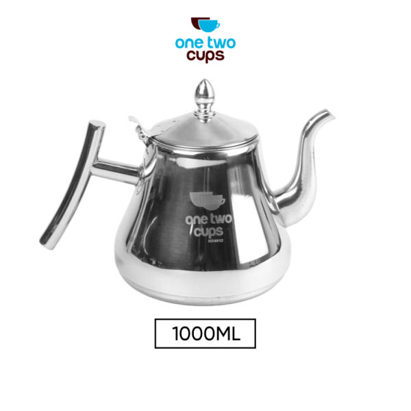 One Two Cups Teko Teh Teapot 1L Stainless Steel dengan Filter Gold atau Silver