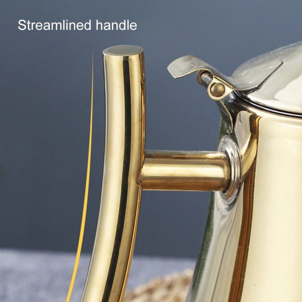 One Two Cups Teko Teh Teapot 1L Stainless Steel dengan Filter Gold atau Silver