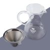 One Two Cups Coffee Maker Pot V60 Teko Kopi Barista 500ml with Filter