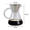 One Two Cups Coffee Maker Pot V60 Teko Kopi Barista 500ml with Filter