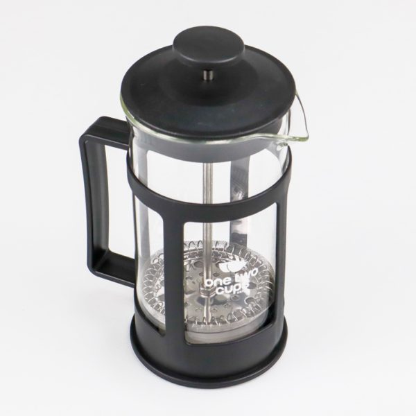 One Two Cups Teko Pot French Press Coffee Maker Bean Pattern 350ml KG73I