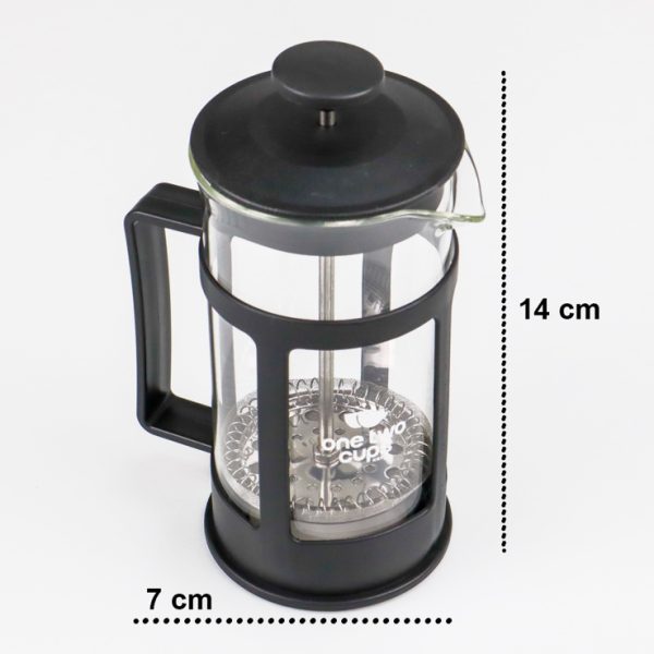One Two Cups Teko Pot French Press Coffee Maker Bean Pattern 350ml KG73I