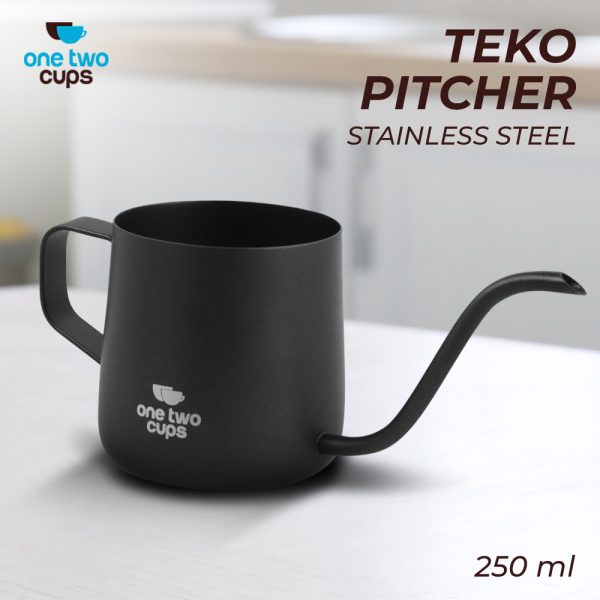 One Two Cups Teko Pitcher Kopi Teh Stainless Steel 250ml - Black