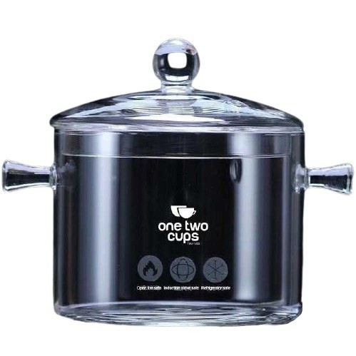One Two Cups Pot Panci Masak Tahan Panas Desain Transparan15CM YWJ-1265