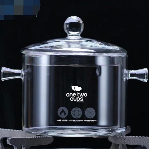 One Two Cups Pot Panci Masak Tahan Panas Desain Transparan15CM YWJ-1265