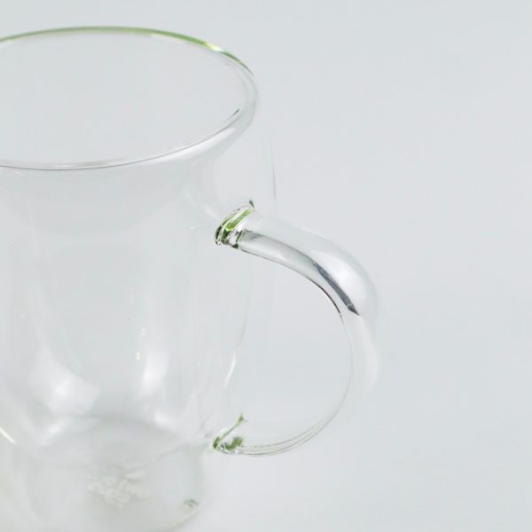 One Two Cups Gelas Cangkir Kopi Anti Panas Double-Wall Borosilicate Glass Round 350ml - Transparent