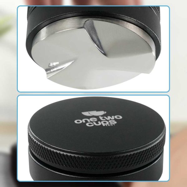 One Two Cups Tamper Kopi Espresso Flat Press Coffee Powder Stainless Steel 58mm