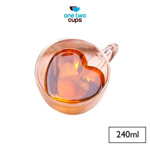 One Two Cups Cangkir Kopi Double Layer Glass Coffee Model Bunga 240ml