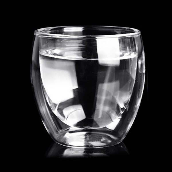 One Two Cups Cangkir Kopi Double Layer Glass Coffee Model Bunga 240ml