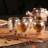 One Two Cups Cangkir Kopi Double Layer Glass Coffee Model Bunga 240ml