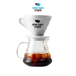One Two Cups Filter Penyaring Kopi V60 Glass Coffee Filter Dripper 1- 4 Cups