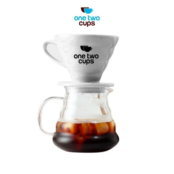One Two Cups Filter Penyaring Kopi V60 Glass Coffee Filter Dripper 1- 4 Cups