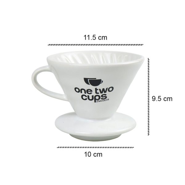 One Two Cups Filter Penyaring Kopi V60 Glass Coffee Filter Dripper 1- 4 Cups