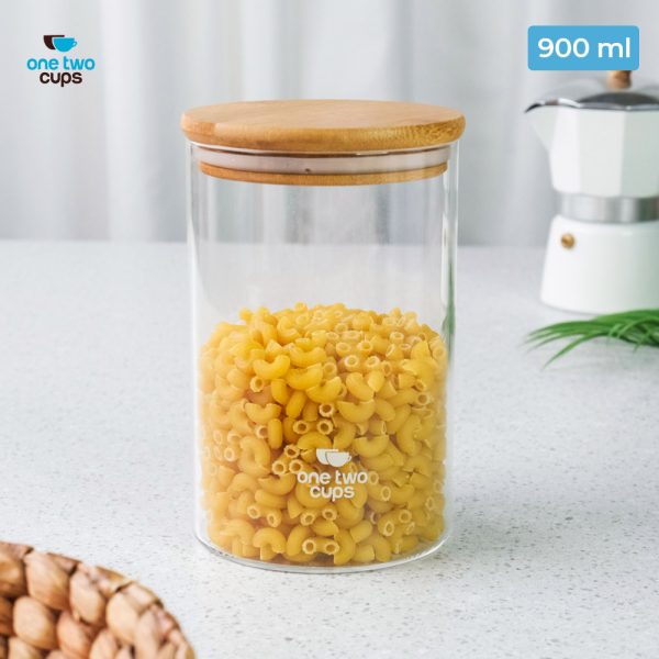 One Two Cups Toples Kaca Penyimpanan Makanan Glass Jar 900ml