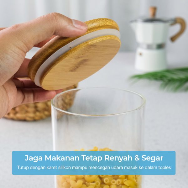 One Two Cups Toples Kaca Penyimpanan Makanan Glass Jar 900ml