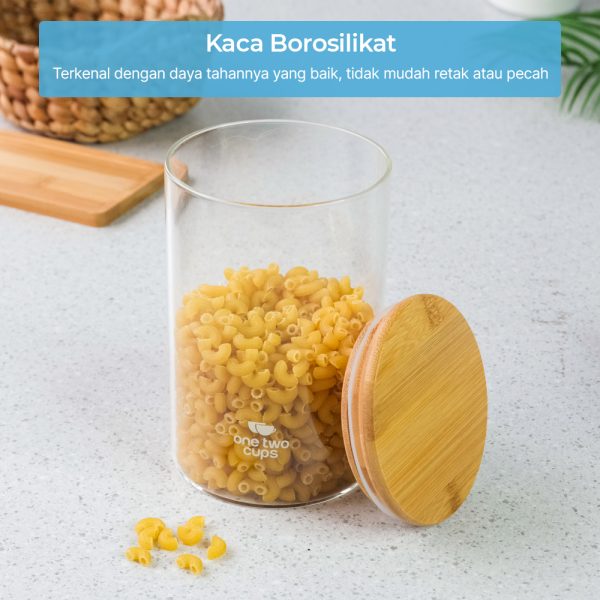 One Two Cups Toples Kaca Penyimpanan Makanan Glass Jar 900ml