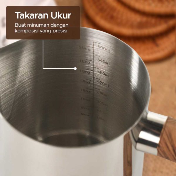 One Two Cups Gelas Susu Milk Jug Latte Art Stainless Steel 600ml - DRH600