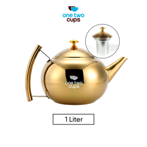 One Two Cups Teko Teh Stainless Steel Tahan Panas dengan Saringan 1L - A2