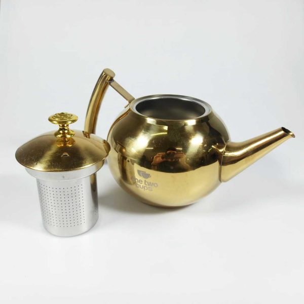 One Two Cups Teko Teh Stainless Steel Tahan Panas dengan Saringan 1L - A2