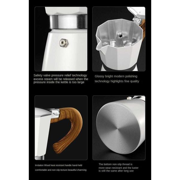 One Two Cups Moka Pot Espresso Coffee Maker 3 Cup 150ml with Heater - WY-03E