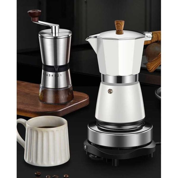 One Two Cups Moka Pot Espresso Coffee Maker 3 Cup 150ml with Heater - WY-03E