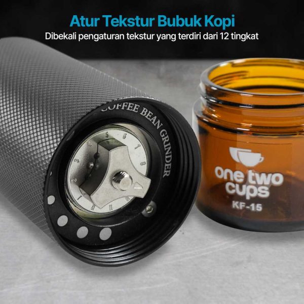 One Two Cups Alat Penggiling Kopi Manual Coffee Grinder Adjustable - KF-15