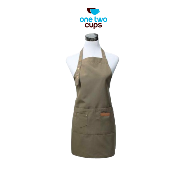 One Two Cups Celemek Masak Apron Dapur Canvas Strap Kancing - AGD01